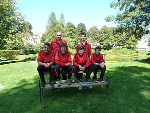 <b>1. KL Jungen - TSV Rothenbuch</b> (hinten: Betreuer Andreas Scholz, Max Balling, vorne: Kevin Ruppert, Alexander Berr, Jonas Hasenstab, Jan Balling)