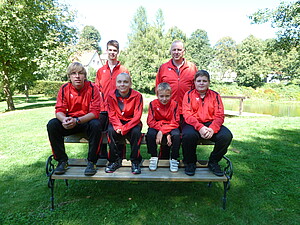 <b>3. KL Ost Jungen - TSV Rothenbuch II</b> (hinten: Betreuer Max Balling, Andreas Scholz, vorne: Andreas Reis, Lisa Bachmann, Jan Ruppert, Nicolai Hasenstab)
