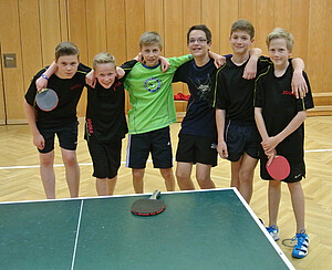 <b>Mannschaftsmeister Schüler B - TSV Alzenau</b> (Nicolas Nowak, Tobias Pfaff, Niko Baborsky, Lars Hubert, Markus Jürgens, Hannes Nodewald)